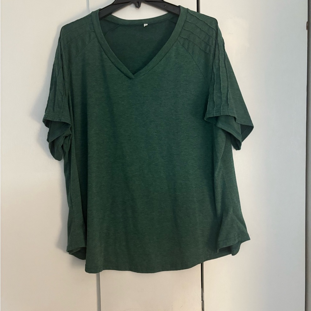Men's Green V-Neck Shirt